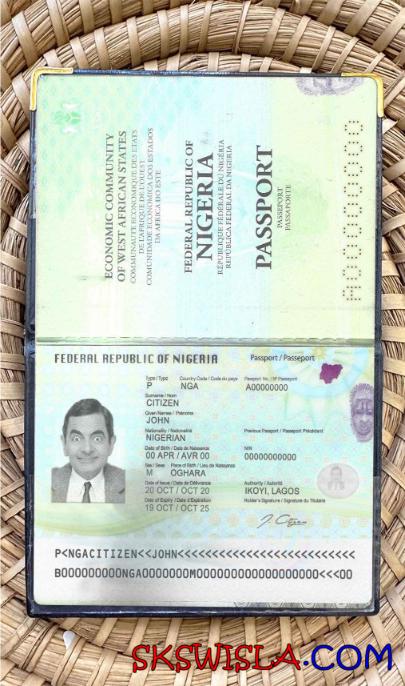 Nigeria paszport (2019-obecnie) wygląd zdjęcia pliki PSD, skan i fotografowany obraz